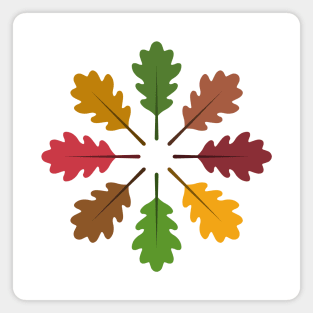 Radial Oak Leaves (Autumn Colours) Magnet